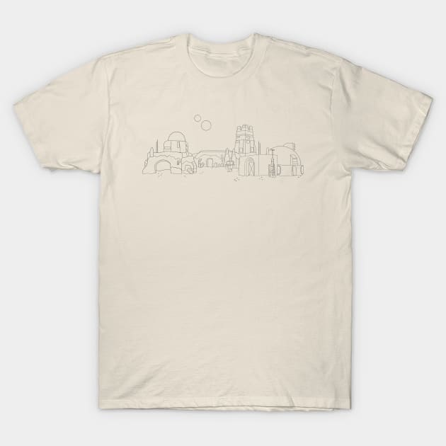 Mos Eisley cityscape T-Shirt by Emilywiebe